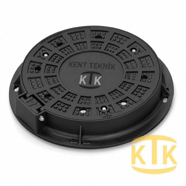 Cast Iron Manhole Cover Set Ø600 mm 180° Round (DKT.600-B)
