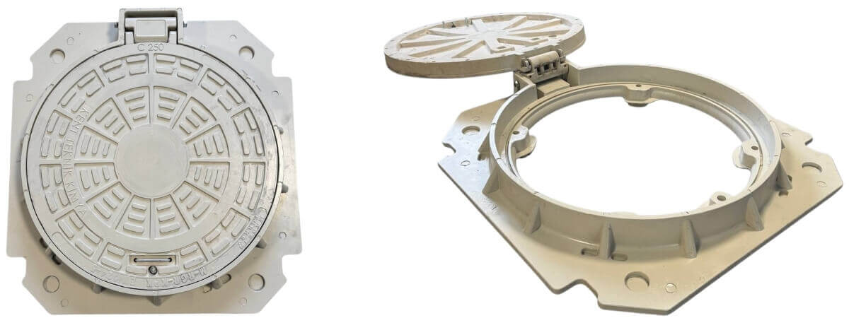 Kompozit Rögar Kapağı Takımı ø 600 mm Menteşeli - Kent Teknik Kimya