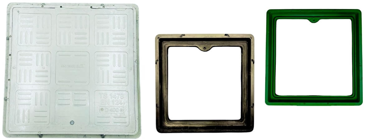 Kompozit Kare Rögar Kapağı Takımı 400x400 mm